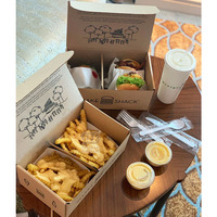 Fabricant de boîte à hamburger frites imprimée personnalisée boîte de nourriture sandwich à hamburger à emporter boîte d'emballage alimentaire jetable à emporter boîte à lunch