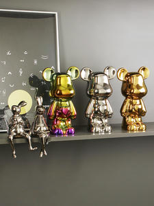 Behanmei luce di lusso 3D resina orso ornamenti cartone animato per <span class=keywords><strong>amore</strong></span> orso bambola ornamenti morbidi per soggiorno TV armadietto del vino armadietto - Product Image 5