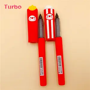 Leuke Japanse Voedsel Vormen Coloring Pennen Briefpapier Promotionele 0.5Mm Top Kwaliteit Siliconen Decoratie Zwarte Inkt Gel Pen