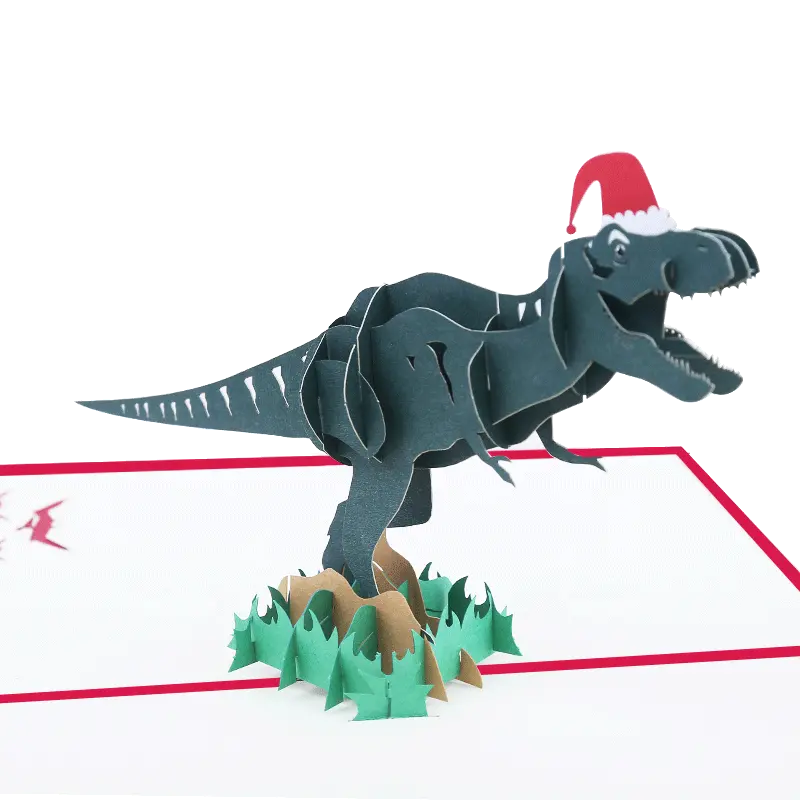 Design personalizado Aniversário Natal 3D Dinossauros Presente Estudante Lembrança Pop Up Cartão Cartão com Envelope