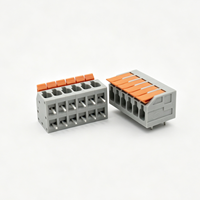 Bloc de bornes à levier sans vis de type ressort gris KF208R, montage sur circuit imprimé, PA66, certifié UL, connexion rapide, contrôle industriel