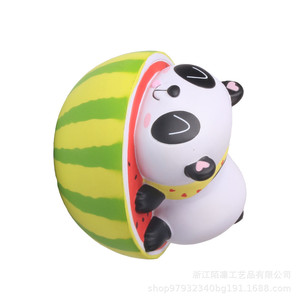 Cute Panda In Watermelon PU Foam Slow <b>Rebound</b> Toy Summer Fun Gift Desk Decoration - Product Image 4