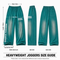 Pantalones Deportivos Anchos RAMAX Color Verde Azulado, 450GSM, Estilo Grunge Y2K, Ropa Urbana para Hombre, Joggers Holgados, Venta al Por Mayor, Personalizados