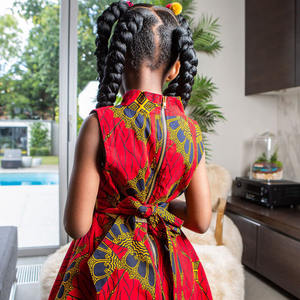 Mode Offre Spéciale petites filles <span class=keywords><strong>robe</strong></span> de soirée imprimé africain col haut <span class=keywords><strong>robe</strong></span> mi-longue pour enfants - Product Image 6