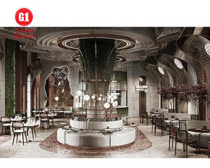 Custom Modern LED Lighting Restaurant Interior Display Furniture Coffee Bar Counter Design Luxury Fixtures - Product Image 6