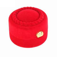 Boîte à bague ronde en velours, boîte à bijoux haut de gamme, boîte cadeau pour mariage et fiançailles