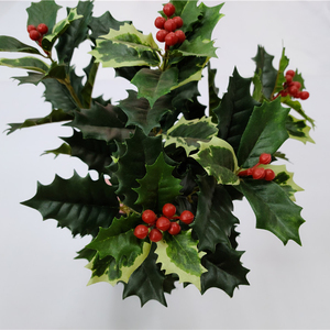 Nouvelle Conception Guirlande Décorative Artificielle <span class=keywords><strong>de</strong></span> Fleurs <span class=keywords><strong>de</strong></span> <span class=keywords><strong>Houx</strong></span> avec Fruits Rouges, Éclairée par LED, Résistante aux UV, Écologique, pour Remise <span class=keywords><strong>de</strong></span> Diplôme et Fête des Pères - Product Image 2