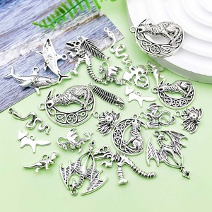 จี้รูปสัตว์โลหะผสม รูปทรงหลากหลาย สำหรับทำสร้อยคอ DIY อุปกรณ์ตกแต่งเครื่องประดับ โลหะผสมสังกะสีชุบ รูปงู ฉลาม ไดโนเสาร์ สุนัขจิ้งจอก - Product Image 3