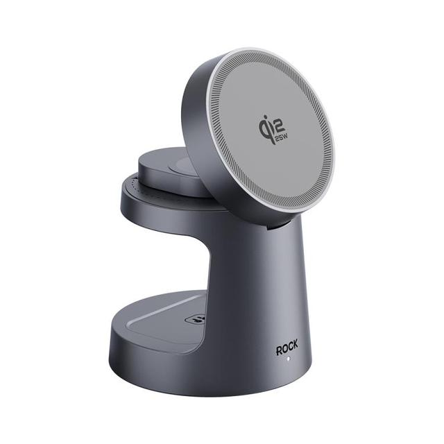 Flash Sale Dropshipping ROCK W56 3-in-1 Magnetic Wireless Charger with Qi2.2 25W Fast Charging