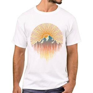 Camisetas de Verano de Algodón de 230G con Diseño de Playa al Atardecer para Hombre, Personaliza tu Diseño - Product Image 4
