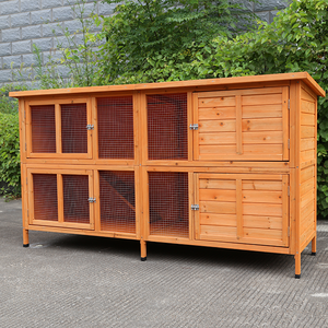 Backyard Bunny gine domuz kafesi çin köknar ahşap çift katmanlı su geçirmez tarım ekipmanları ahşap tavşan kafesi - Product Image 2