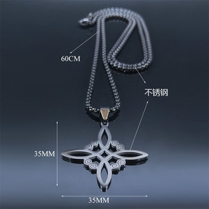 Acier inoxydable <span class=keywords><strong>Sorcière</strong></span> Noeud Pendentif Collier Charme Or/Argent Unisexe Sorcellerie Irlandaise Noeud Pendentif Amulette Collier Bijoux - Product Image 6