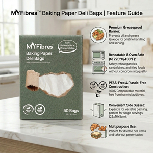 European Baking <b>Paper</b> Deli Bag 16 x 22cm 30pcs Food <b>Packing</b> Greaseproof <b>Paper</b> Bag - Product Image 2