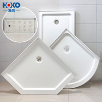 Bak Mandi HOKO White Neo-Angel Desain Modern dari Akrilik Solid Surface, Pancuran yang Kokoh dan Bergaya untuk Kamar Mandi
