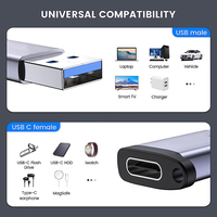 Adaptateur USB C mâle, connecteur de type C, câble de charge, convertisseur d'alimentation compatible avec ordinateur portable, sortie AC, adaptateur USB C vers USB mâle