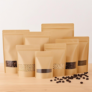 <span class=keywords><strong>Bolsas</strong></span> con cremallera para embalaje de café personalizado, válvula artesanal a prueba de olores, cremallera <span class=keywords><strong>Doypack</strong></span>, <span class=keywords><strong>bolsas</strong></span> de papel <span class=keywords><strong>Kraft</strong></span> marrón de 500g, herméticas - Product Image 1