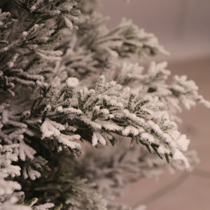 Árbol de Navidad de Abeto Preiluminado en Maceta de 60cm, 90cm, 120cm con 100 Luces LED, Ramas Realistas con Nieve, Fácil de Instalar - Product Image 3