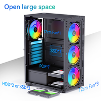 In Stock Office Computer Case Mid-Tower ATX Aluminum Alloy Gaming PC Case with Side Panel Window 120mm Radiator Pre-Installed
