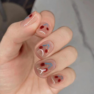 Faux ongles souples à presser, amovibles, ultra-fins, sans trace, fluorescents, pré-dessinés, demi-manucure, à porter sans couture, style Ins - Product Image 4