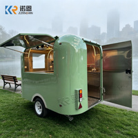 Remorque alimentaire mobile pour café, boissons et desserts, remorque de restauration compacte personnalisée avec frein à essieu unique