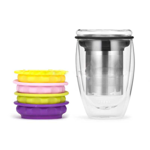 Set di Tazze da Tè in Vetro Borosilicato a Doppia Parete con Coperchio e Infusore, Ecologico e di Lusso Moderno, 12 oz, per Tè del Pomeriggio - Product Image 4