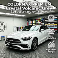 Film de protection de carrosserie automobile en TPU PPF auto-cicatrisant, changeant de couleur, anti-rayures, gris volcanique brillant, 1,52*16m, vente en gros