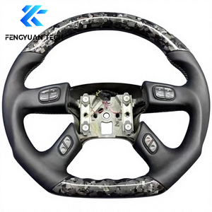 Volant <span class=keywords><strong>de</strong></span> voiture en cuir forgé <span class=keywords><strong>de</strong></span> haute qualité, Alcantara, fibre <span class=keywords><strong>de</strong></span> carbone, avec écran LED pour Hummer H2 H1 SUT H3 H3T H6 - Product Image 1