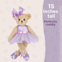 Boneka beruang Teddy berbaju ungu gadis boneka hewan balerina hadiah Recital grosir OEM ODM mainan beruang ramah lingkungan boneka Hula