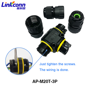 Conector Eléctrico en Forma de T con Abrazadera de Bayoneta de Tornillo M20 M25 de 90 Grados, Impermeable IP68, AP-M20T-3P - Product Image 3