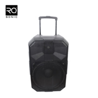Système audio portable RQSONIC Professional Audio CAPT15AUX 15'' 120W avec haut-parleurs actifs sur chariot, alimentation par batterie et microphone