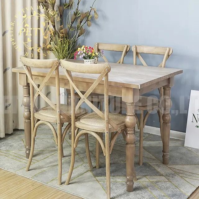 Meja makan persegi panjang, warna kayu 1.8m kayu ek kayu mewah 20 kursi mewah Italia untuk restoran digunakan