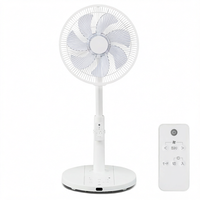 Ventilateur sur pied 45W, couleur blanche, vent puissant, contrôle numérique, hauteur réglable, télécommande, 3 vitesses, version mécanique