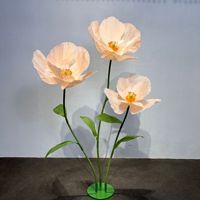 Rangkaian Bunga Poppy Buatan Tangan yang Dibuat dengan Halus dan Realistis - Desain Modern dari Sutra untuk Area Santai Kafe Natal, Koridor Hotel