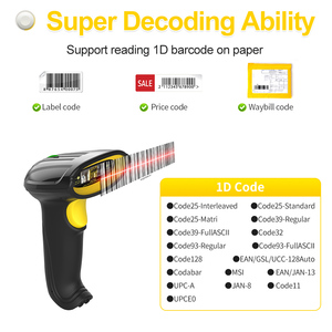 Xincode cầm tay 1D Máy quét mã vạch hàng tồn kho <span class=keywords><strong>laser</strong></span> quét mã vạch có dây đầu đọc mã vạch CMOS forhospital vé quần áo - Product Image 5