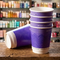 Gobelet en papier kraft à double paroi biodégradable avec couvercle, imprimé sur mesure, gobelets à café jetables de qualité alimentaire, ISO9001 FSSC BRCGS