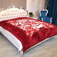 Couverture en vison royal de style américain King Size Couverture Raschel super douce pour l'hiver Motif solide Portable pour lits Prix compétitif