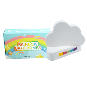 Boîte de 120g de bombes de bain effervescentes hydratantes et aromatiques, sans cruauté, sur le thème du ciel nocturne et de l'univers, en forme de lune et d'étoile, arc-en-ciel. - Product Image 3