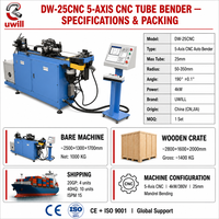 Machine de cintrage automatique à double tête UWILL DW-25CNC-3A-2S pour tubes d'échappement en acier inoxydable, avec moteur pour appuie-tête de voiture