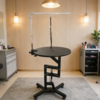Table de toilettage hydraulique et pneumatique ronde et rotative, équipement de salon pour animaux de compagnie, pour chiens de grande, moyenne et petite taille