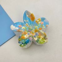 Jepit Rambut Fleksibel Plastik & Logam dengan Bunga Plumeria Frangipani
