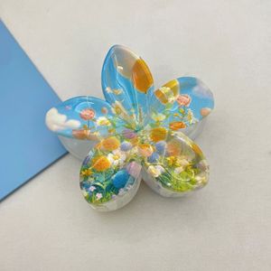 Целлюлозные гибкие заколки для волос Plumeria Frangipani с цветами - Product Image 6