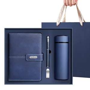 Custom Notebook Pen USB Flash Drive Thermos Cup 4 Sets Business Gift Set