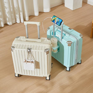 Mode Laptop Getränke halter Koffer Gepäck PC Aluminium rahmen Spinner Caster mit offenem USB-Ladegerät TSA Lock - Product Image 6