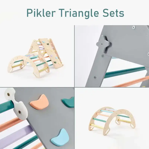 Aire de jeux intérieure 3-en-1 Jungle Gym Play Set pour enfants Toboggan, mur d'escalade, corde murale Grimpeur Swing Montessori Style Climb Set - Product Image 2