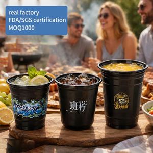 Gobelets jetables en PET transparent de 10 oz, personnalisables OEM/ODM, impression numérique sur mesure, récipients à boisson - Product Image 1