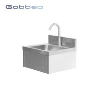 Petit évier de lavage des mains à montage mural en acier inoxydable à usage scolaire avec évier à genou