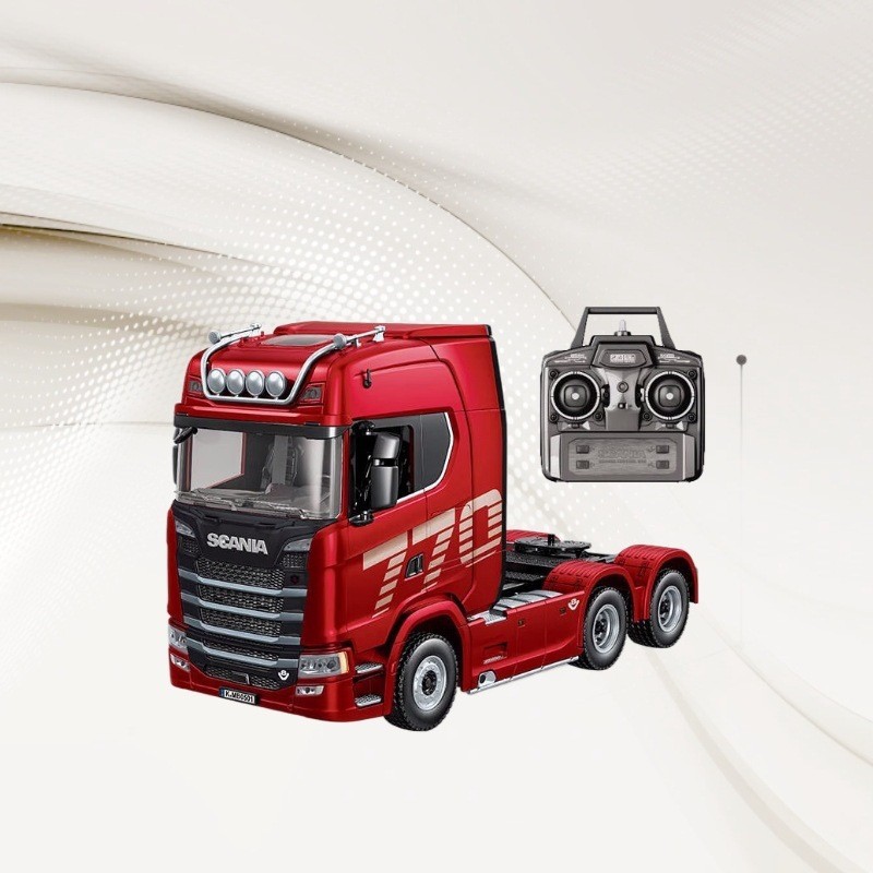 Huina 1501 1/18 Red Electric Tractor Trailer Toy with Light
