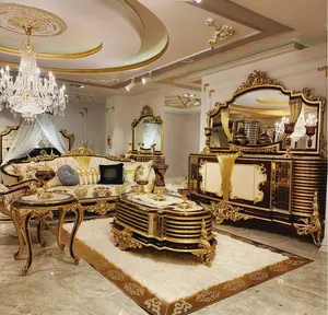 מותאם אישית-high-end אירופאי סגנון מוצק עץ בד ספה גילוף אמנות צרפתית ארמון יוקרה רויאל ריהוט ספה סט