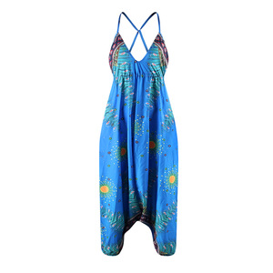 Combinaison d'été à imprimé Floral pour femmes, Style Boho, bretelles Spaghetti, col en v, Sport, Yoga, Sport, <span class=keywords><strong>2022</strong></span> - Product Image 4