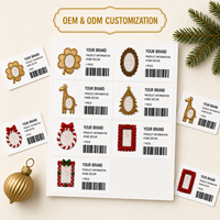 Étiquettes adhésives personnalisées en papier coquille d'œuf anti-contrefaçon, autocollants de Noël en rouleau, impression couleur pour emballage